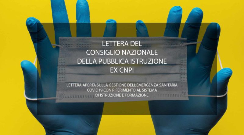 Lettera del Consiglio Nazionale della Pubblica Istruzione