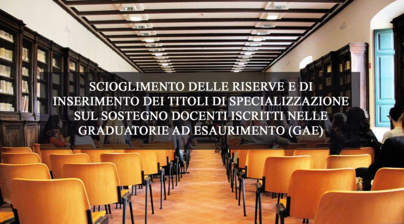 GRADUATORIE AD ESAURIMENTO (GAE)