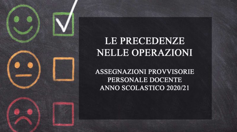 Assegnazioni provvisorie personale docente precedenze