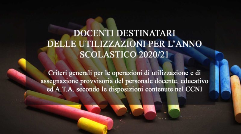 DOCENTI DESTINATARI DELLE UTILIZZAZIONI