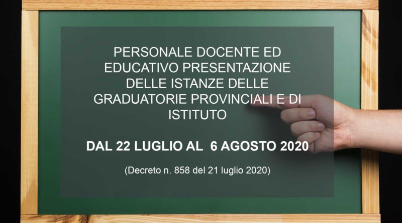 PERSONALE DOCENTE ED EDUCATIVO PRESENTAZIONE DELLE ISTANZE