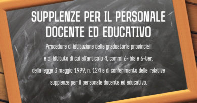 SUPPLENZE PER IL PERSONALE DOCENTE