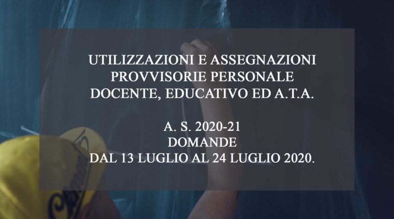 UTILIZZAZIONI E ASSEGNAZIONI PROVVISORIE PERSONALE DOCENTE