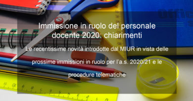 immissione in ruolo del personale docente