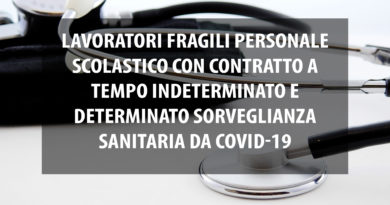 LAVORATORI FRAGILI PERSONALE SCOLASTICO