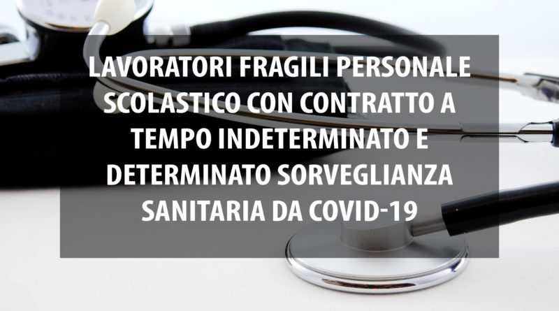 LAVORATORI FRAGILI PERSONALE SCOLASTICO