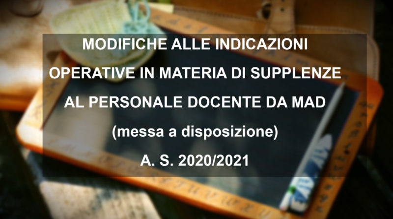 SUPPLENZE AL PERSONALE DOCENTE