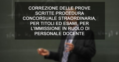 IMMISSIONE IN RUOLO DI PERSONALE DOCENTE