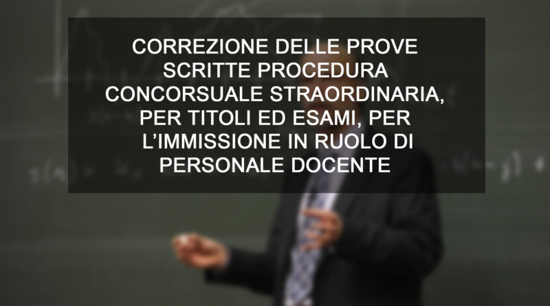 IMMISSIONE IN RUOLO DI PERSONALE DOCENTE