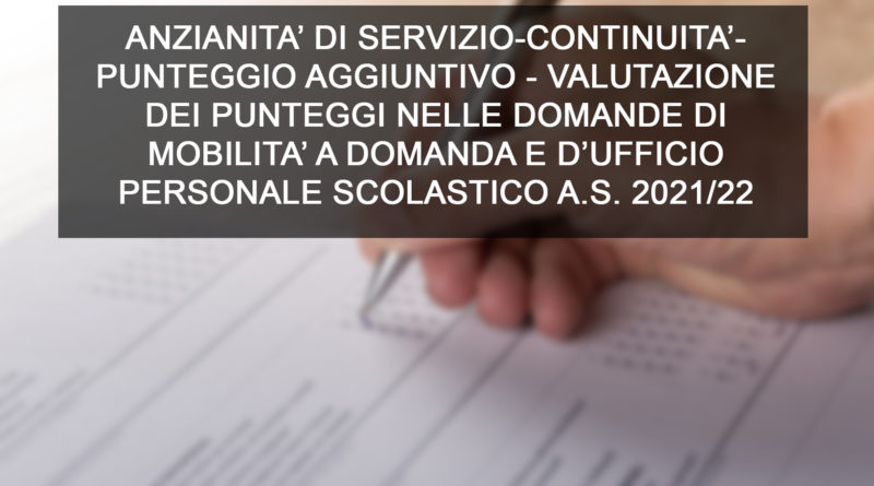 ANZIANITA’ DI SERVIZIO