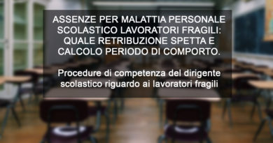 ASSENZE PER MALATTIA PERSONALE SCOLASTICO