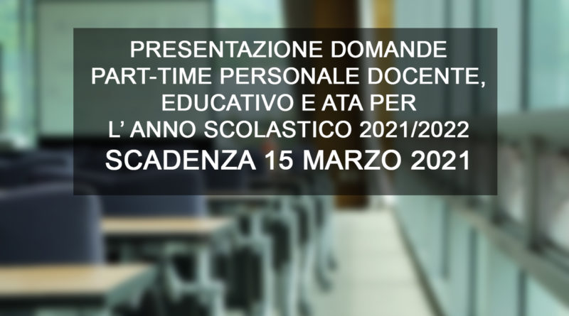 DOMANDE PART-TIME PERSONALE DOCENTE