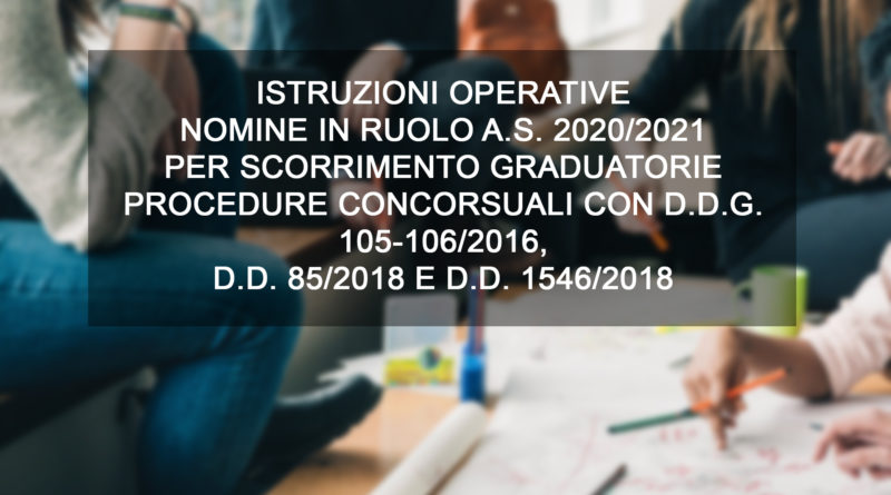 ISTRUZIONI OPERATIVE NOMINE IN RUOLO