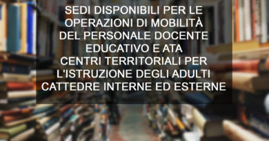 SEDI DISPONIBILI PER LE OPERAZIONI DI MOBILITà