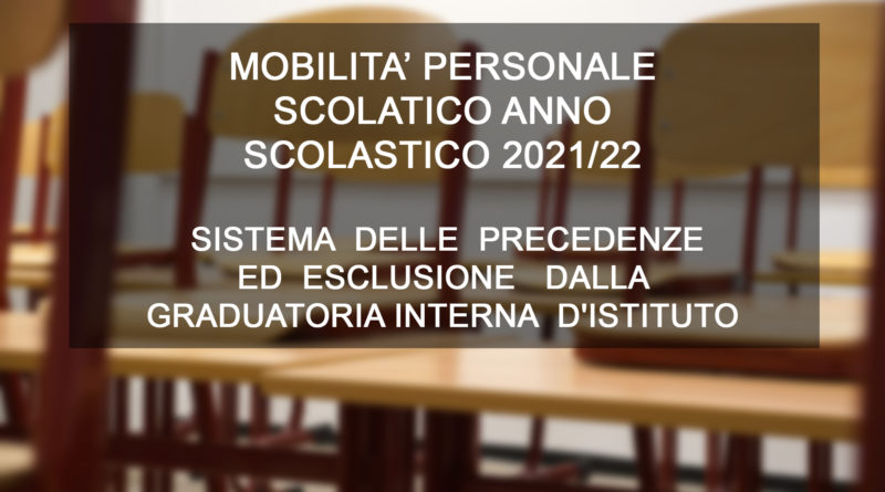 ﻿MOBILITA’ PERSONALE SCOLATICO