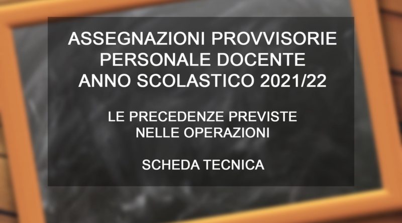 Assegnazioni provvisorie personale docente