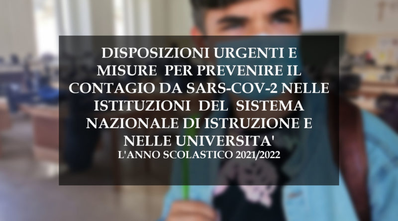 MISURE PER PREVENIRE IL CONTAGIO