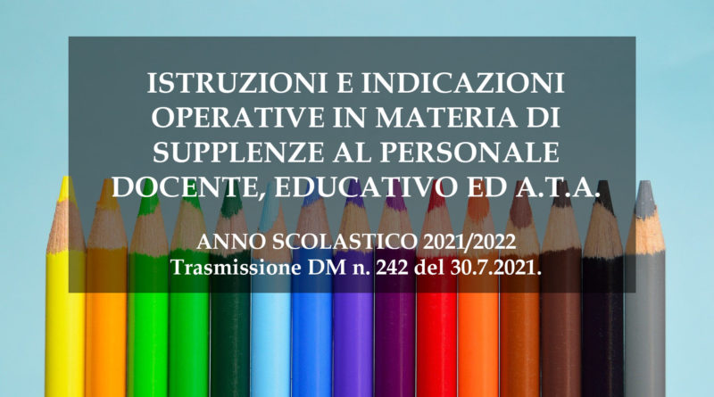 SUPPLENZE AL PERSONALE DOCENTE EDUCATIVO