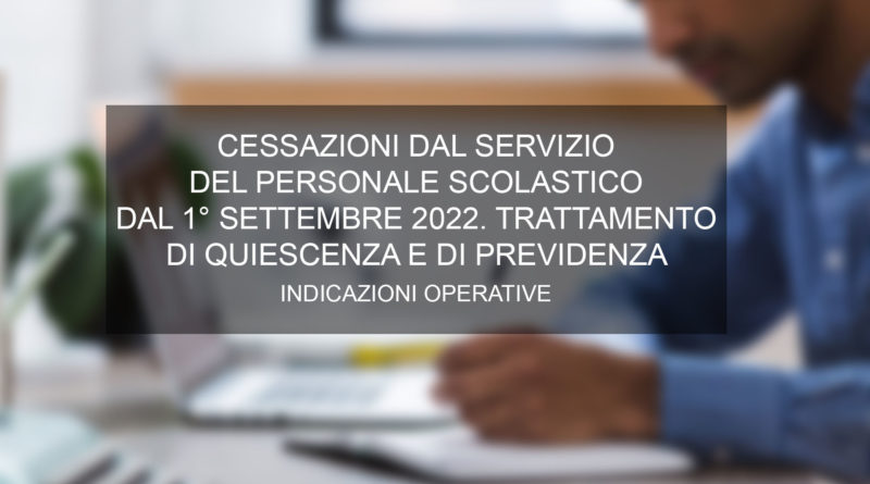 CESSAZIONI DAL SERVIZIO DEL PERSONALE