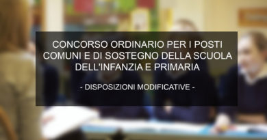 Concorso ordinario per i posti comuni e di sostegno