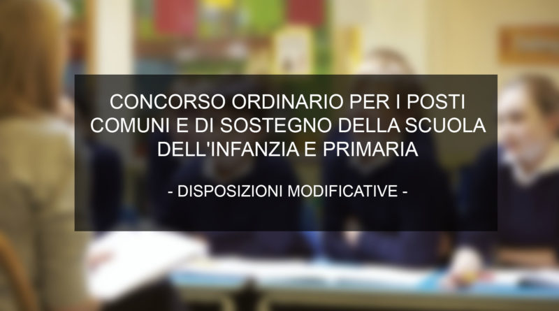 Concorso ordinario per i posti comuni e di sostegno