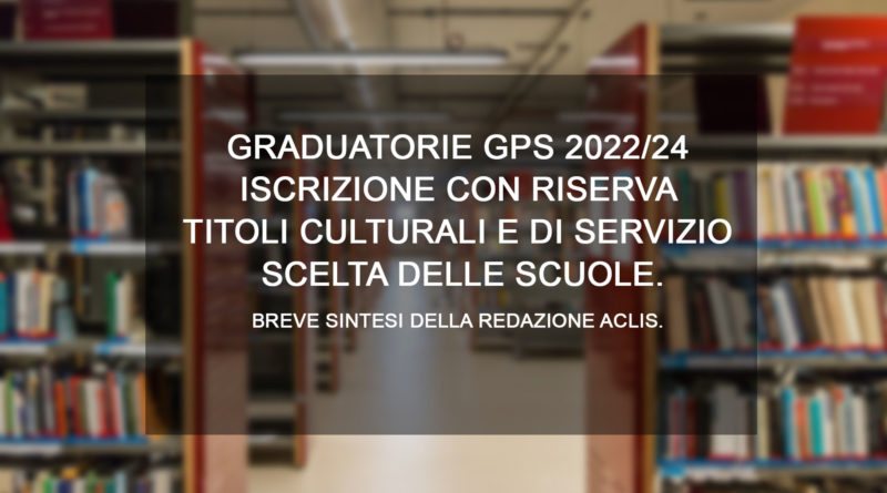 GRADUATORIE GPS 2022 24