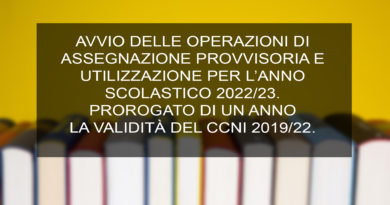 AVVIO DELLE OPERAZIONI DI ASSEGNAZIONE PROVVISORIA