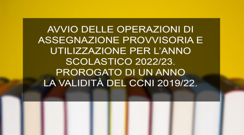 AVVIO DELLE OPERAZIONI DI ASSEGNAZIONE PROVVISORIA