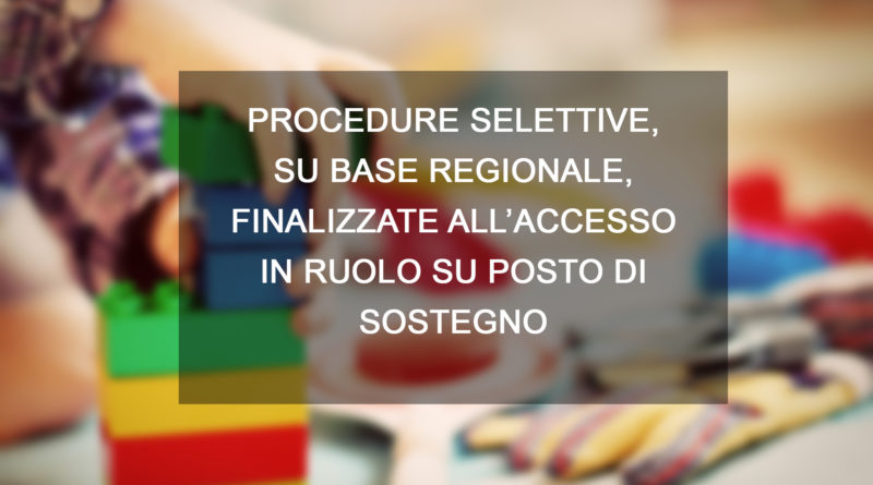 PROCEDURE SELETTIVE SU POSTO DI SOSTEGNO_