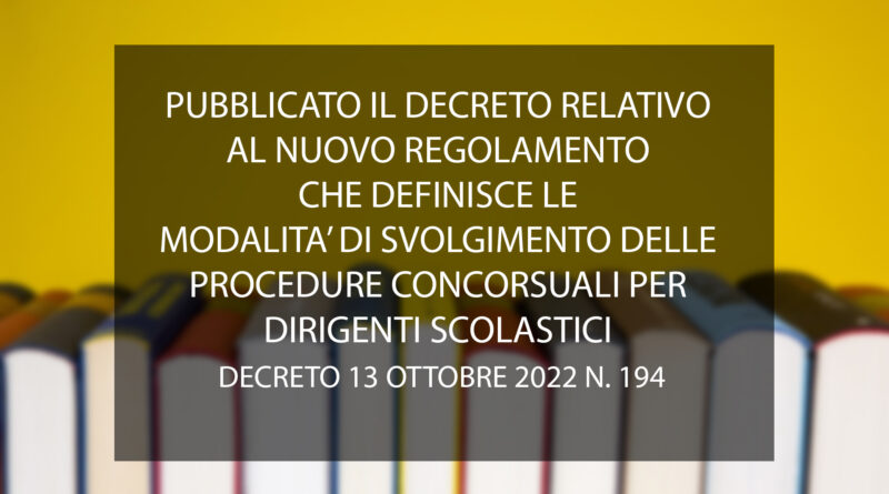 PROCEDURE CONCORSUALI PER DIRIGENTI SCOLASTICI