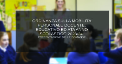 ORDINANZA SULLA MOBILITÀ PERSONALE DOCENTE