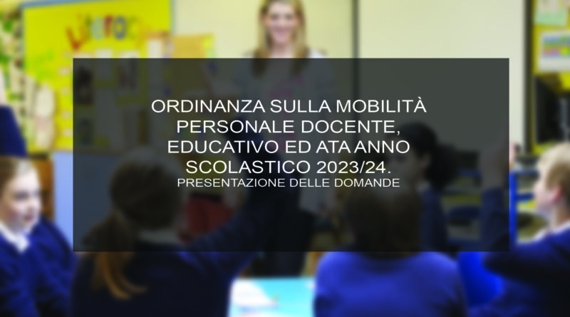 ORDINANZA SULLA MOBILITÀ PERSONALE DOCENTE