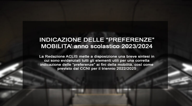 Preferenze mobilità