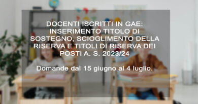 DOCENTI ISCRITTI IN GAE