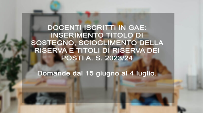 DOCENTI ISCRITTI IN GAE