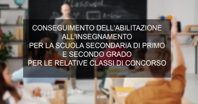 CONSEGUIMENTO DELL'ABILITAZIONE ALL'INSEGNAMENTO