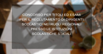 CONCORSO PER IL RECLUTAMENTO DI DIRIGENTI SCOLASTICI