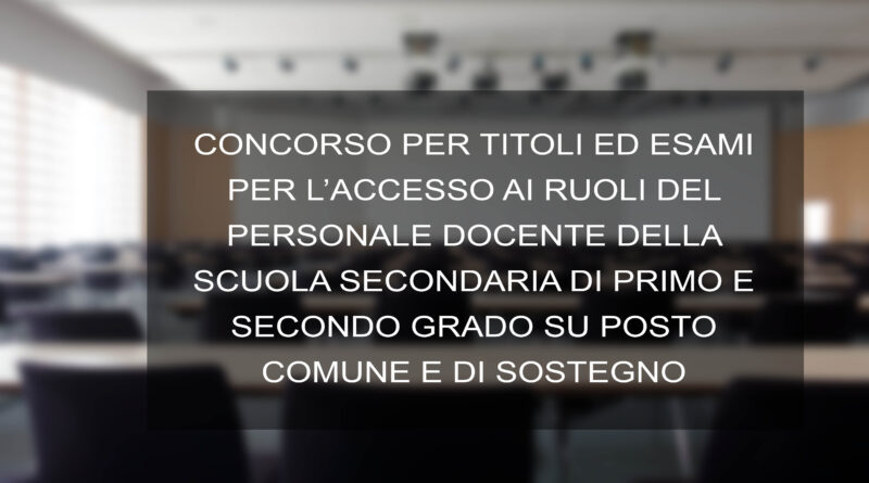 CONCORSO PER TITOLI ED ESAMI