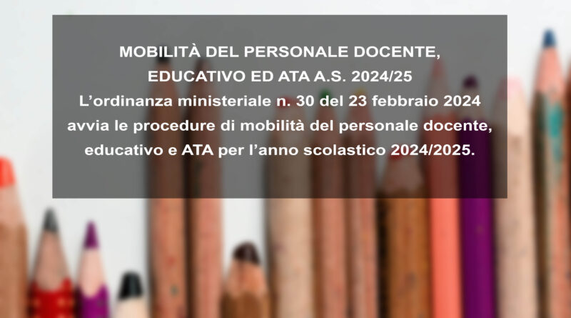 MOBILITÀ DEL PERSONALE DOCENTE