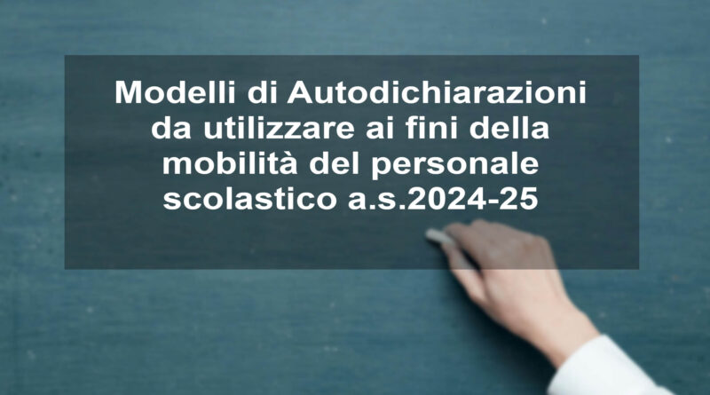 Modelli di Autodichiarazioni