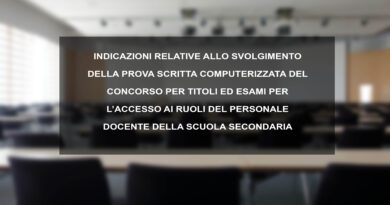 SVOLGIMENTO DELLA PROVA SCRITTA COMPUTERIZZATA