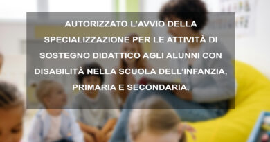 SPECIALIZZAZIONE PER LE ATTIVITÀ DI SOSTEGNO DIDATTICO