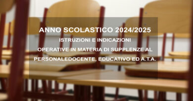 ISTRUZIONI E INDICAZIONI OPERATIVE IN MATERIA DI SUPPLENZE