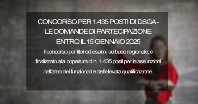 CONCORSO PER 1.435 POSTI DI DSGA