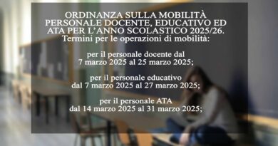 ORDINANZA SULLA MOBILITÀ PERSONALE DOCENTE