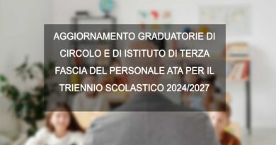 AGGIORNAMENTO GRADUATORIE DI CIRCOLO E DI ISTITUTO