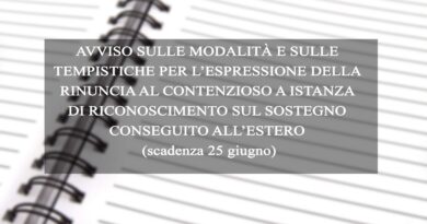 AVVISO SULLE MODALITÀ E SULLE TEMPISTICHE