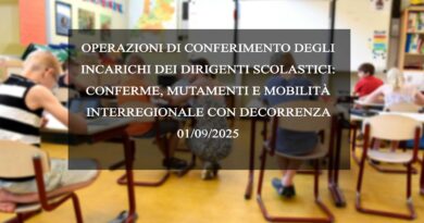OPERAZIONI DI CONFERIMENTO DEGLI INCARICHI DEI DIRIGENTI SCOLASTICI
