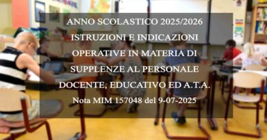 INDICAZIONI OPERATIVE IN MATERIA DI SUPPLENZE AL PERSONALE