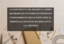 LA CONTINUITÀ DEI DOCENTI A TEMPO DETERMINATO SU POSTO DI SOSTEGNO